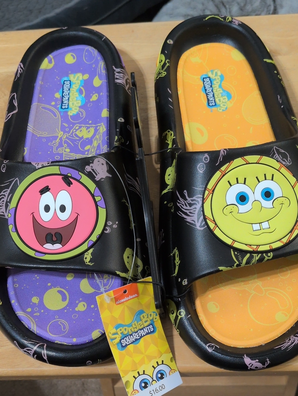 Super Cool SpongeBob And Patrick Slide On Men's Sandal - Picture 2 of 5